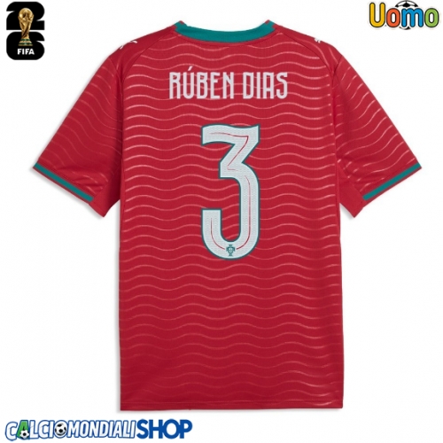 Maglie da calcio Portogallo Ruben Dias #3 Prima Maglia Mondiali 2026  Manica Corta